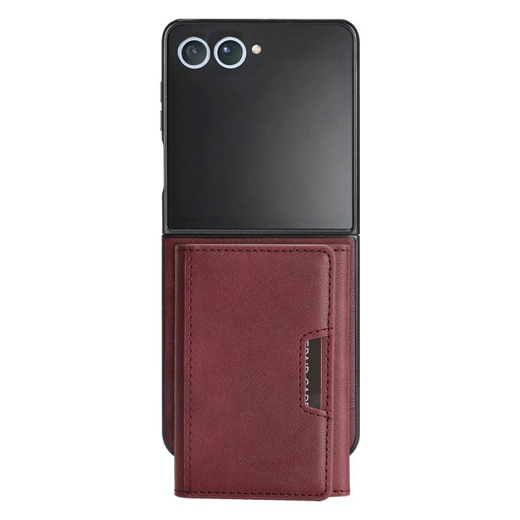 For Samsung Galaxy Z Flip7 Kalebol Strong Magnetic MagSafe Tri-Fold Wallet Leather Phone Case