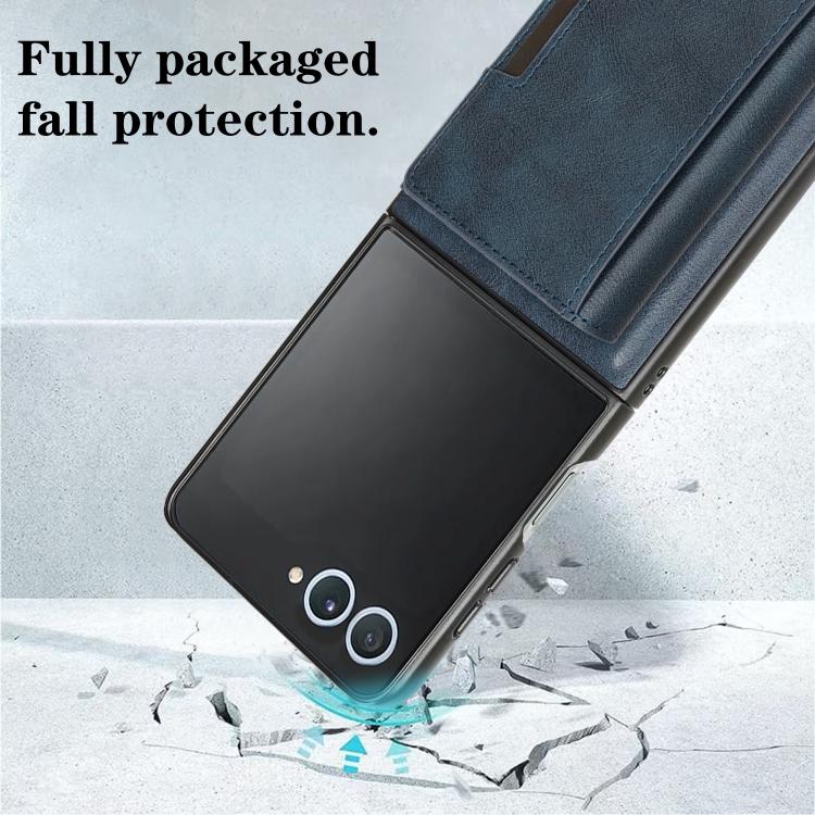 For Samsung Galaxy Z Flip7 Kalebol Strong Magnetic MagSafe Tri-Fold Wallet Leather Phone Case