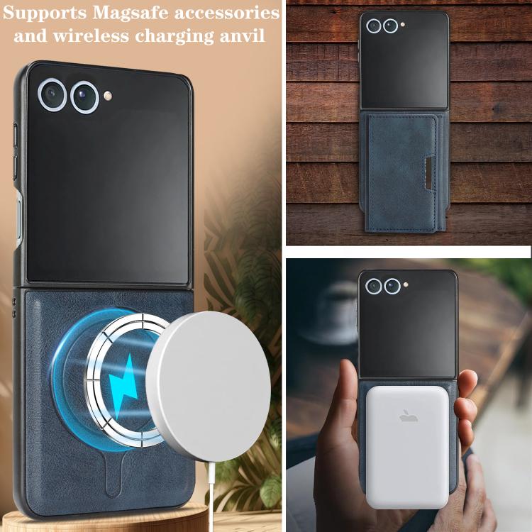 For Samsung Galaxy Z Flip7 Kalebol Strong Magnetic MagSafe Tri-Fold Wallet Leather Phone Case