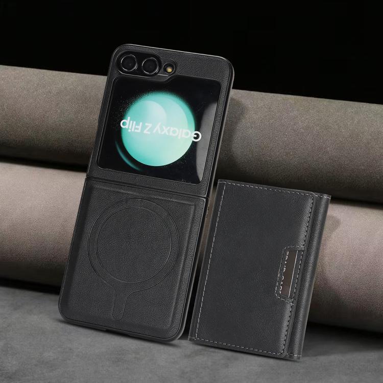 For Samsung Galaxy Z Flip6 / Flip7 FE Kalebol Strong Magnetic MagSafe Tri-Fold Wallet Leather Phone Case