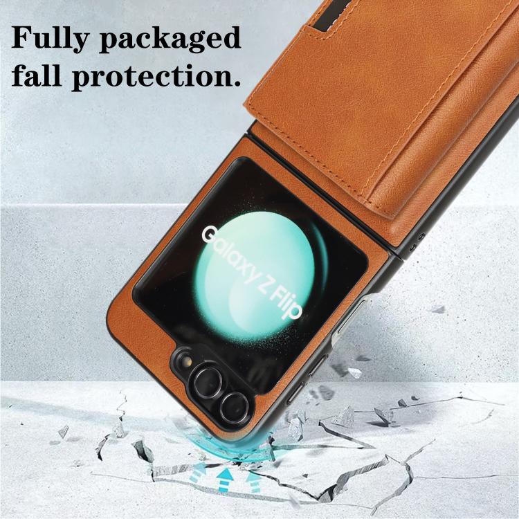 For Samsung Galaxy Z Flip6 / Flip7 FE Kalebol Strong Magnetic MagSafe Tri-Fold Wallet Leather Phone Case