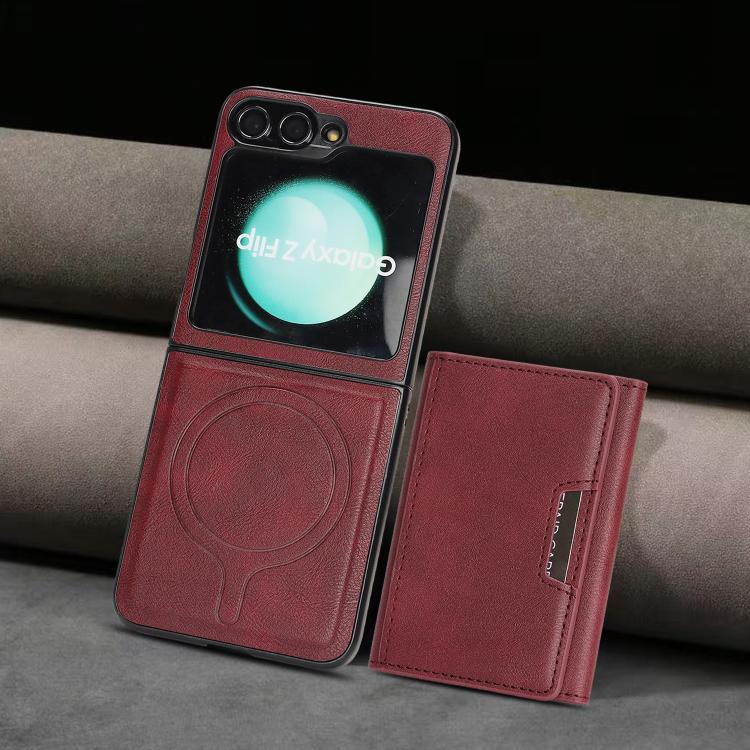For Samsung Galaxy Z Flip6 / Flip7 FE Kalebol Strong Magnetic MagSafe Tri-Fold Wallet Leather Phone Case