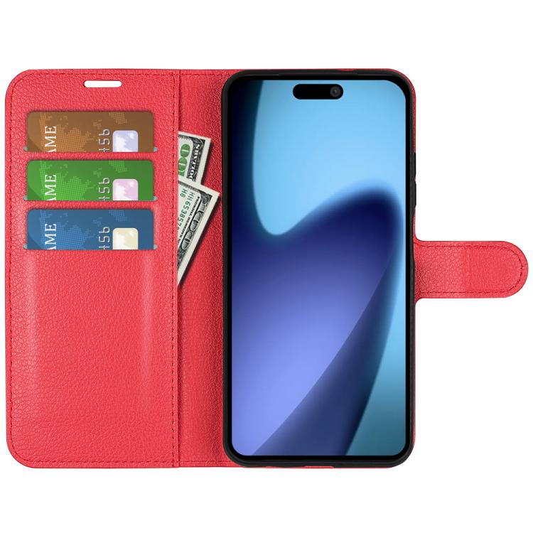 For iPhone Air Litchi Texture Horizontal Flip Leather Phone Case with Holder