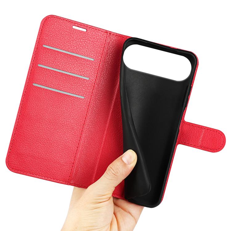 For iPhone Air Litchi Texture Horizontal Flip Leather Phone Case with Holder