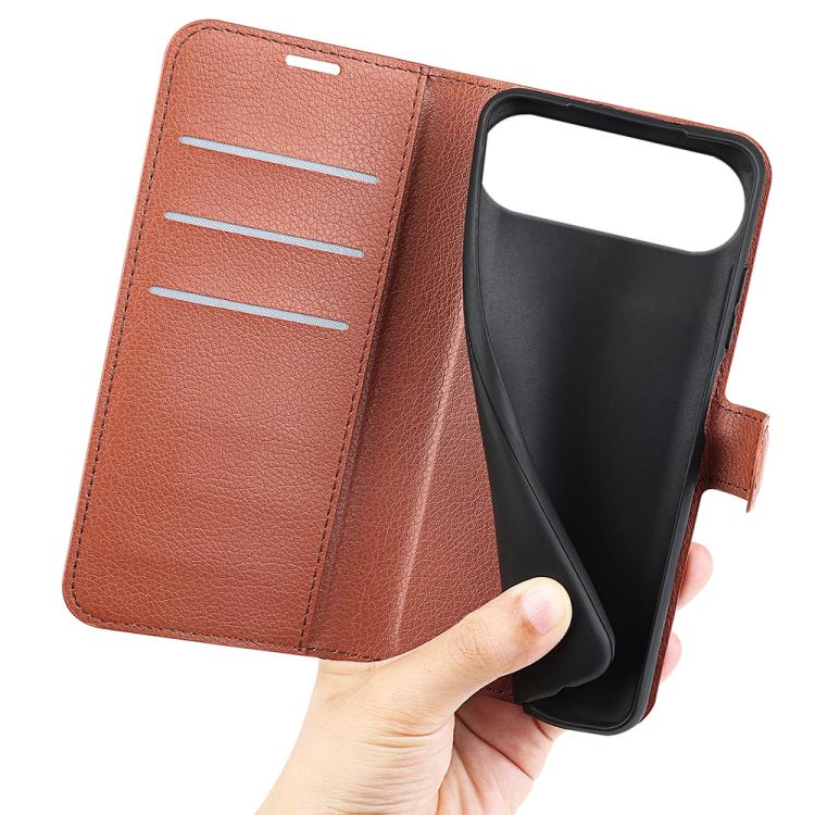 For iPhone Air Litchi Texture Horizontal Flip Leather Phone Case with Holder