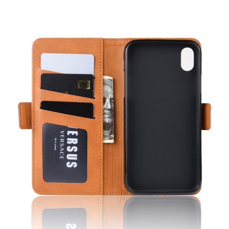 For iPhone XR Dual-side Magnetic Buckle Horizontal Flip Leather Case with Holder & Card Slots & Photo Frame