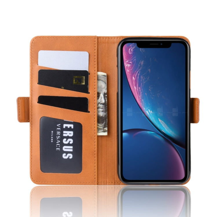 For iPhone XR Dual-side Magnetic Buckle Horizontal Flip Leather Case with Holder & Card Slots & Photo Frame