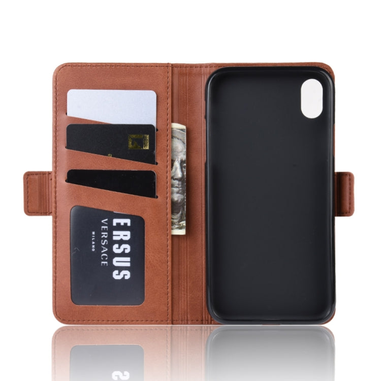 For iPhone XR Dual-side Magnetic Buckle Horizontal Flip Leather Case with Holder & Card Slots & Photo Frame