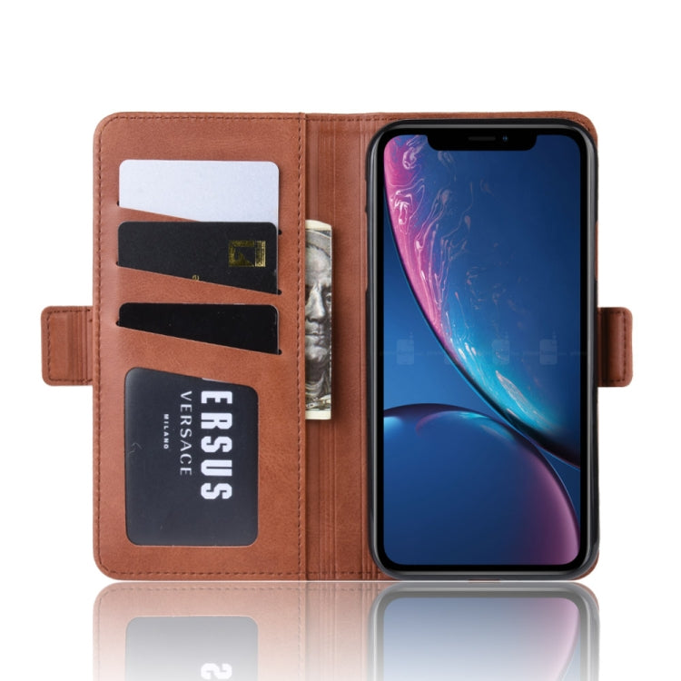 For iPhone XR Dual-side Magnetic Buckle Horizontal Flip Leather Case with Holder & Card Slots & Photo Frame