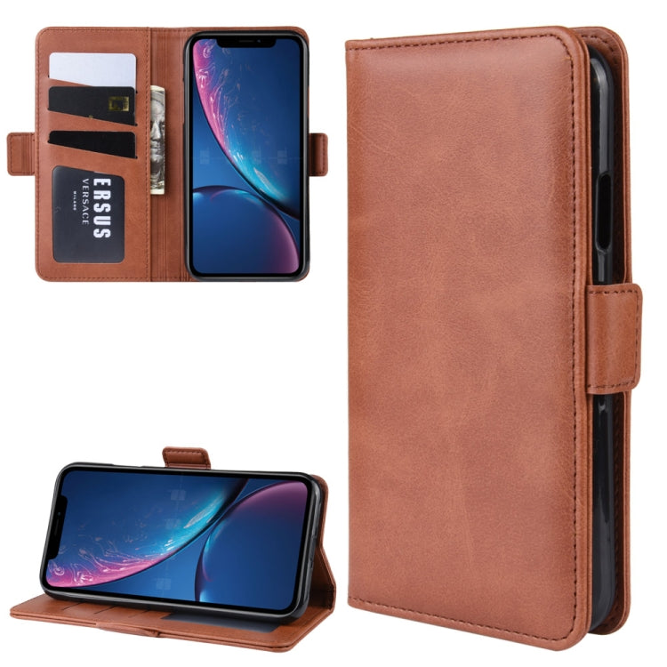 For iPhone XR Dual-side Magnetic Buckle Horizontal Flip Leather Case with Holder & Card Slots & Photo Frame