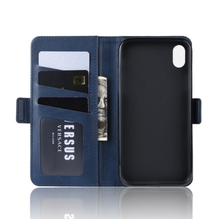 For iPhone XR Dual-side Magnetic Buckle Horizontal Flip Leather Case with Holder & Card Slots & Photo Frame