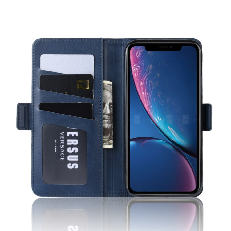 For iPhone XR Dual-side Magnetic Buckle Horizontal Flip Leather Case with Holder & Card Slots & Photo Frame