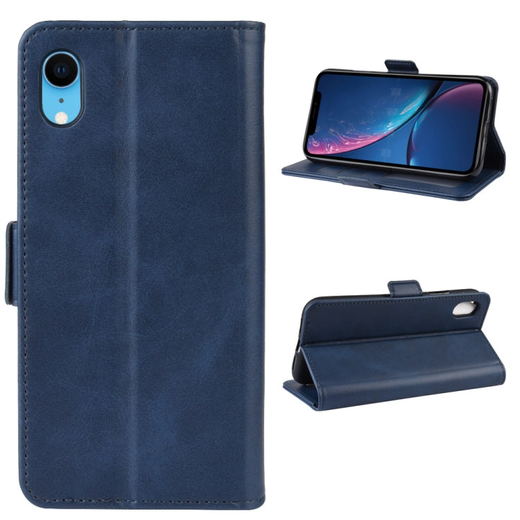 For iPhone XR Dual-side Magnetic Buckle Horizontal Flip Leather Case with Holder & Card Slots & Photo Frame