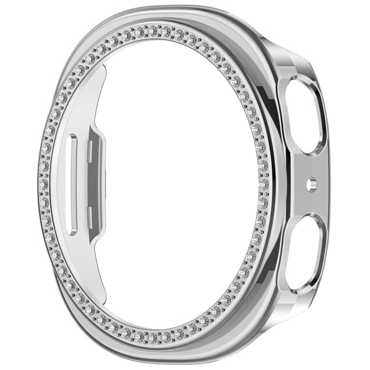 For Samsung Galaxy Watch 8 40mm Single Row Diamond Half Coverage Hollow PC Watch Case