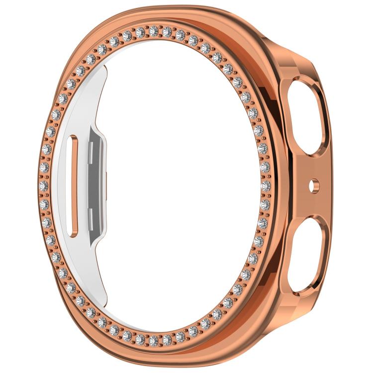 For Samsung Galaxy Watch 8 40mm Single Row Diamond Half Coverage Hollow PC Watch Case