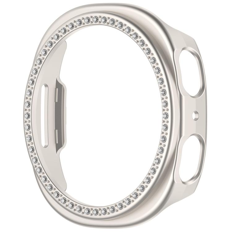 For Samsung Galaxy Watch 8 40mm Single Row Diamond Half Coverage Hollow PC Watch Case