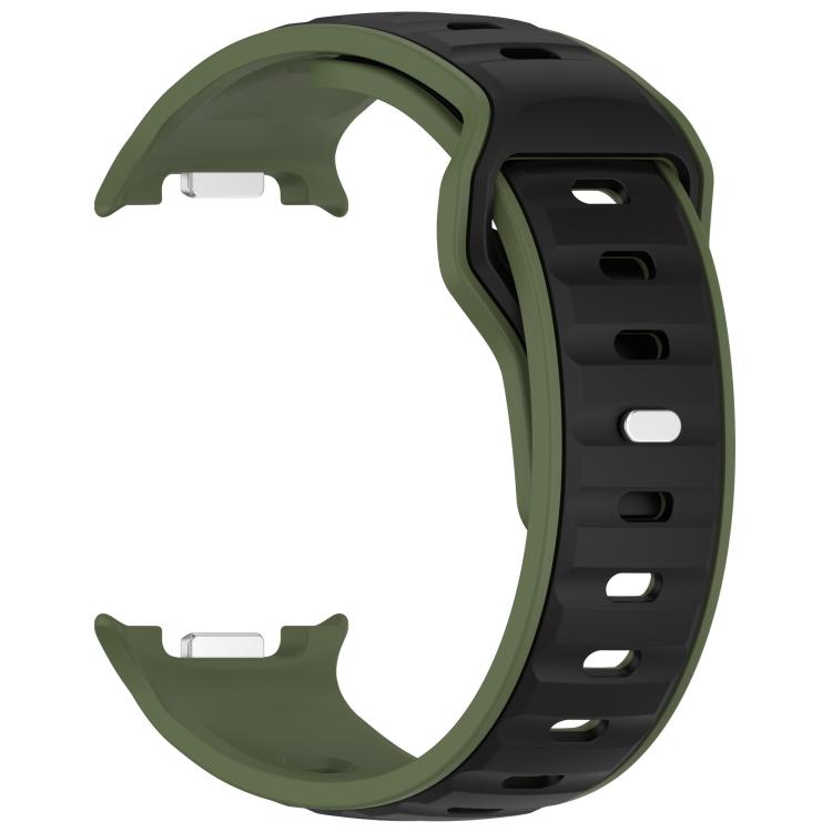 For Samsung Galaxy Watch8 / Watch8 Classic Reverse Buckle Two Color Silicone Watch Band