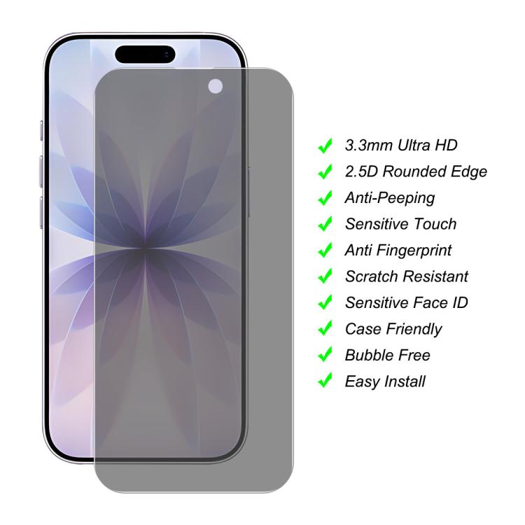 For iPhone 17 Pro Max JUNSUNMAY 25pcs Privacy Screen Protector Tempered Glass Film