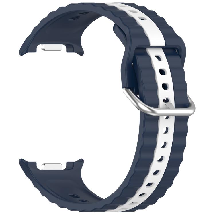 For Samsung Galaxy Watch8 / Watch8 Classic Vertical Two Color Silicone Watch Band