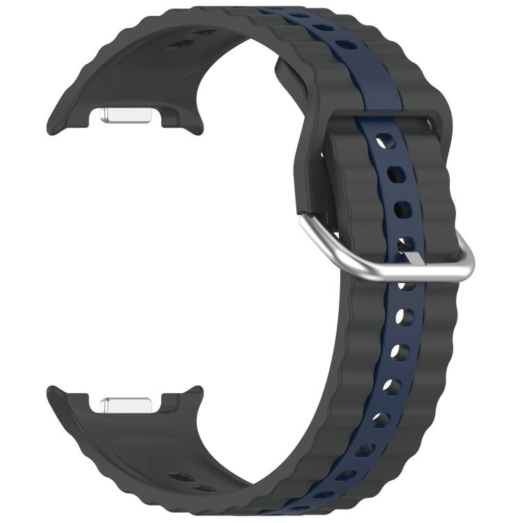 For Samsung Galaxy Watch8 / Watch8 Classic Vertical Two Color Silicone Watch Band