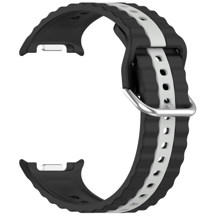 For Samsung Galaxy Watch8 / Watch8 Classic Vertical Two Color Silicone Watch Band