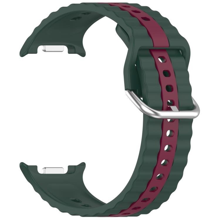 For Samsung Galaxy Watch8 / Watch8 Classic Vertical Two Color Silicone Watch Band