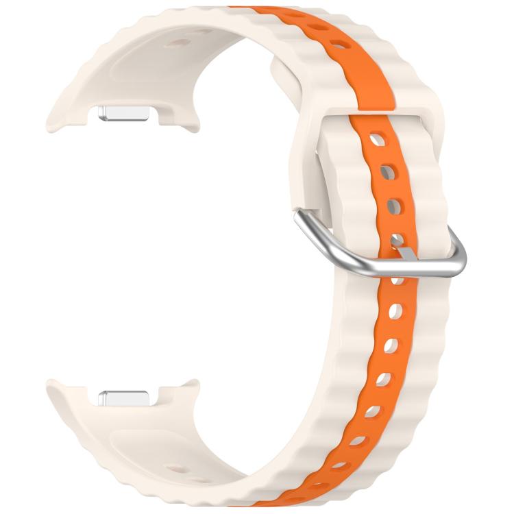 For Samsung Galaxy Watch8 / Watch8 Classic Vertical Two Color Silicone Watch Band