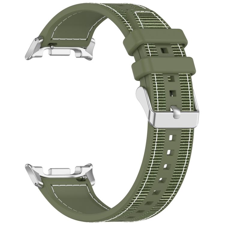 For Samsung Galaxy Watch8 / Watch8 Classic Hybrid Nylon Braid Silicone Watch Band