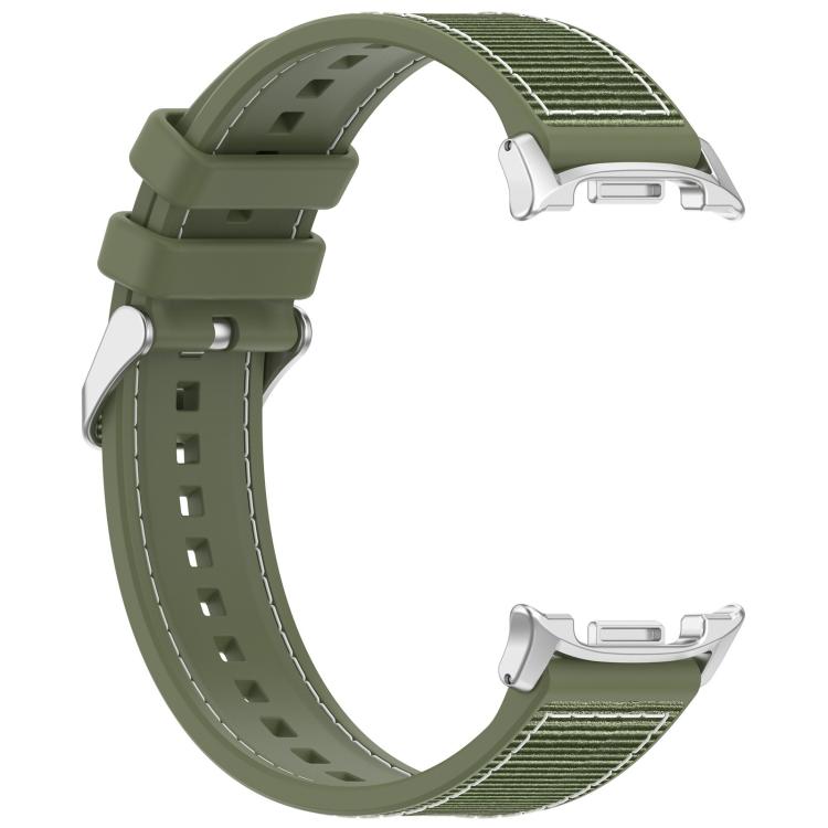 For Samsung Galaxy Watch8 / Watch8 Classic Hybrid Nylon Braid Silicone Watch Band