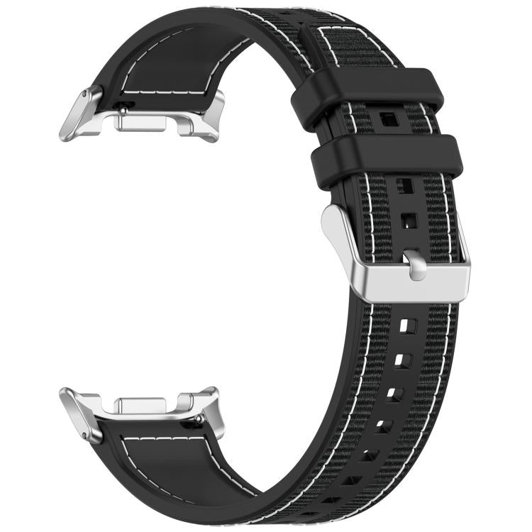 For Samsung Galaxy Watch8 / Watch8 Classic Hybrid Nylon Braid Silicone Watch Band