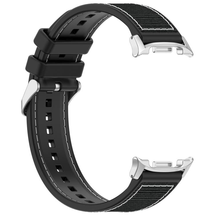 For Samsung Galaxy Watch8 / Watch8 Classic Hybrid Nylon Braid Silicone Watch Band