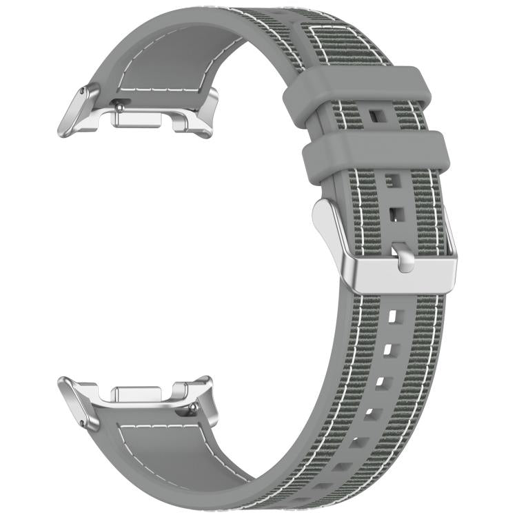 For Samsung Galaxy Watch8 / Watch8 Classic Hybrid Nylon Braid Silicone Watch Band
