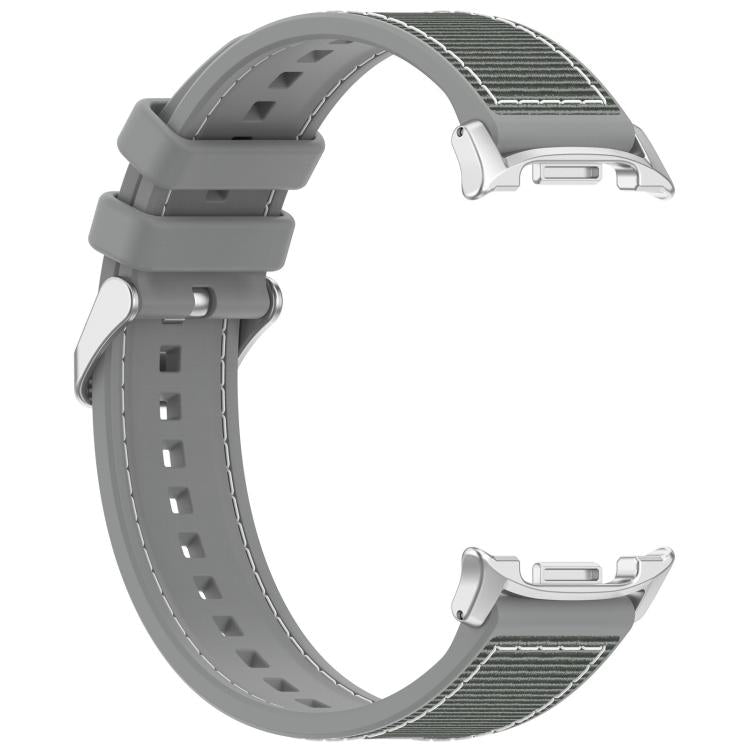 For Samsung Galaxy Watch8 / Watch8 Classic Hybrid Nylon Braid Silicone Watch Band