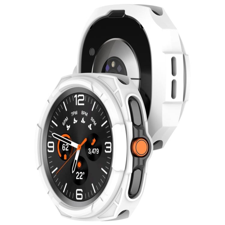 For Samsung Galaxy Watch8 Classic 46mm Hollow Armor Protector TPU Watch Protective Cover - White