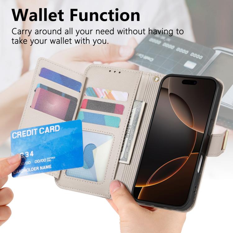 For iPhone 16 Flowers Leaves Zipper Wallet Leather Phone Case with Strap