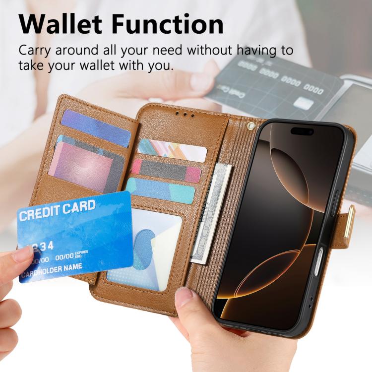 For iPhone 16 Flowers Leaves Zipper Wallet Leather Phone Case with Strap