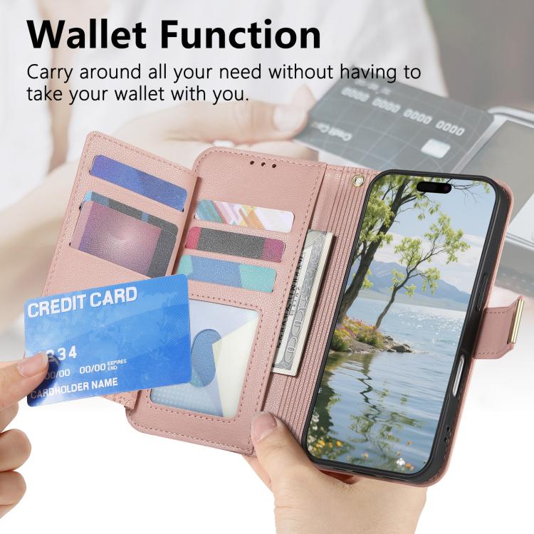 For iPhone 14 Pro Max Flowers Leaves Zipper Wallet Leather Phone Case with Strap