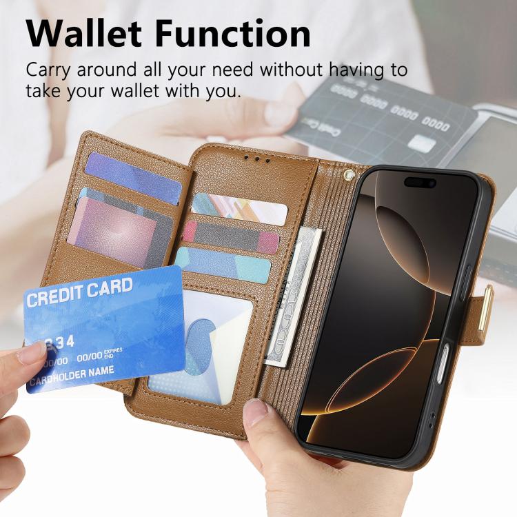 For iPhone 17 Flowers Leaves Zipper Wallet Leather Phone Case with Strap