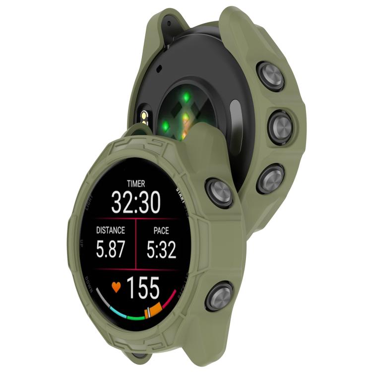 For Garmin Forerunner 570 42mm Hollow Armor Half Coverage TPU Watch Protective Case