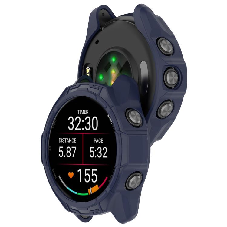 For Garmin Forerunner 570 42mm Hollow Armor Half Coverage TPU Watch Protective Case
