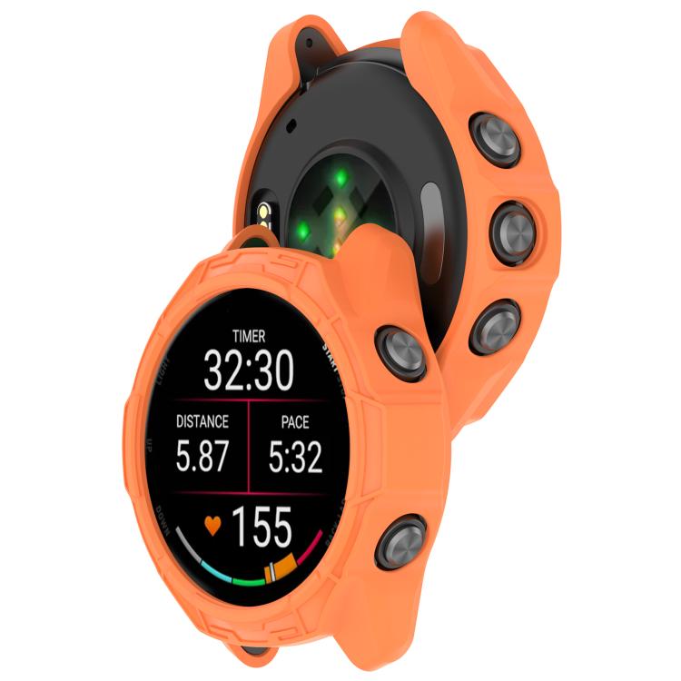 For Garmin Forerunner 570 47mm Hollow Armor Half Coverage TPU Watch Protective Case
