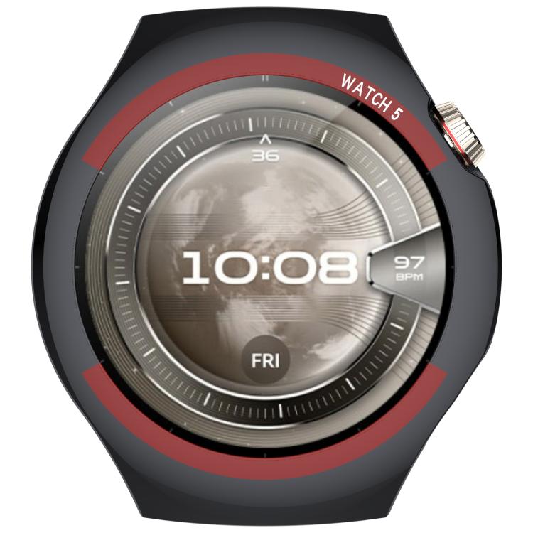 For Huawei Watch 5 46mm Change to Space Edition Hollow PC Watch Protective Case - Black
