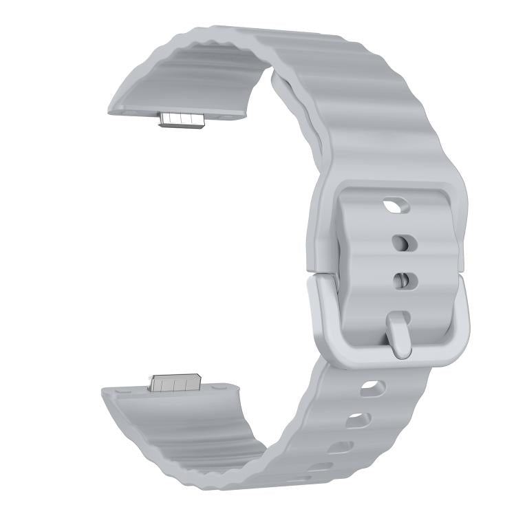 For Huawei Watch Fit 5 / Fit 5 Pro / Fit 4 Wave Texture Solid Color Silicone Watch Band
