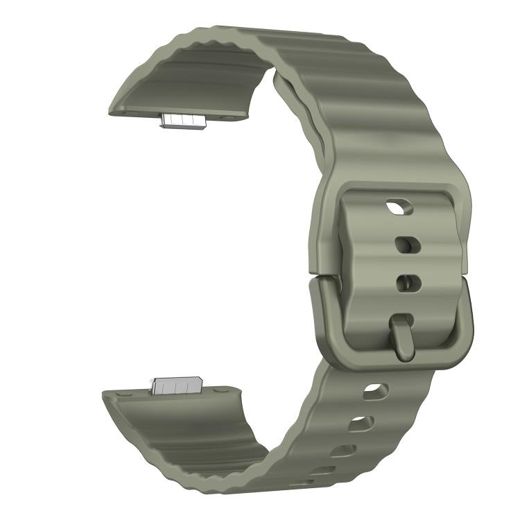 For Huawei Watch Fit 5 / Fit 5 Pro / Fit 4 Wave Texture Solid Color Silicone Watch Band