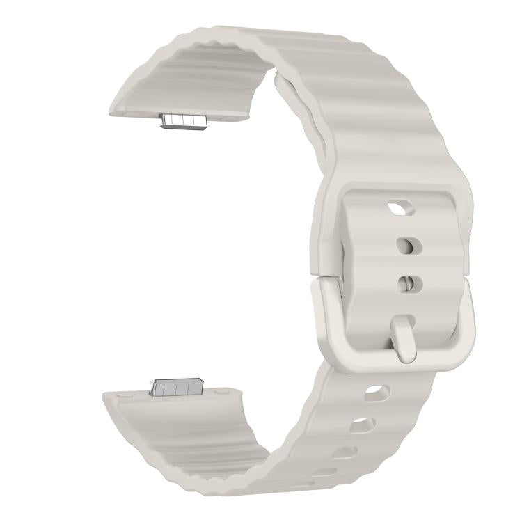 For Huawei Watch Fit 5 / Fit 5 Pro / Fit 4 Wave Texture Solid Color Silicone Watch Band