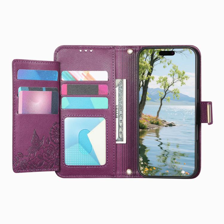 For Samsung Galaxy A17 5G Flowers Leaves Zipper Wallet Leather Phone Case with Strap