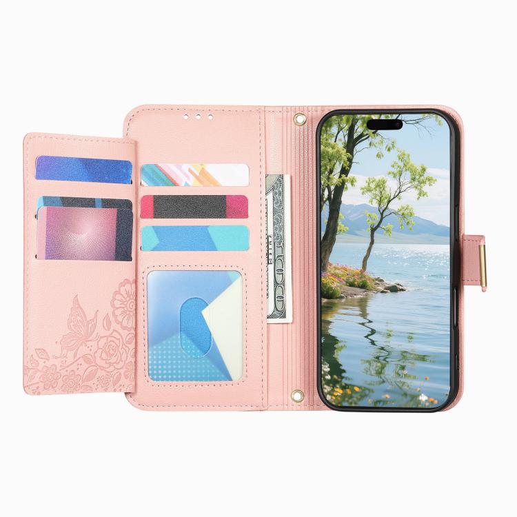 For Samsung Galaxy A36 5G Flowers Leaves Zipper Wallet Leather Phone Case with Strap
