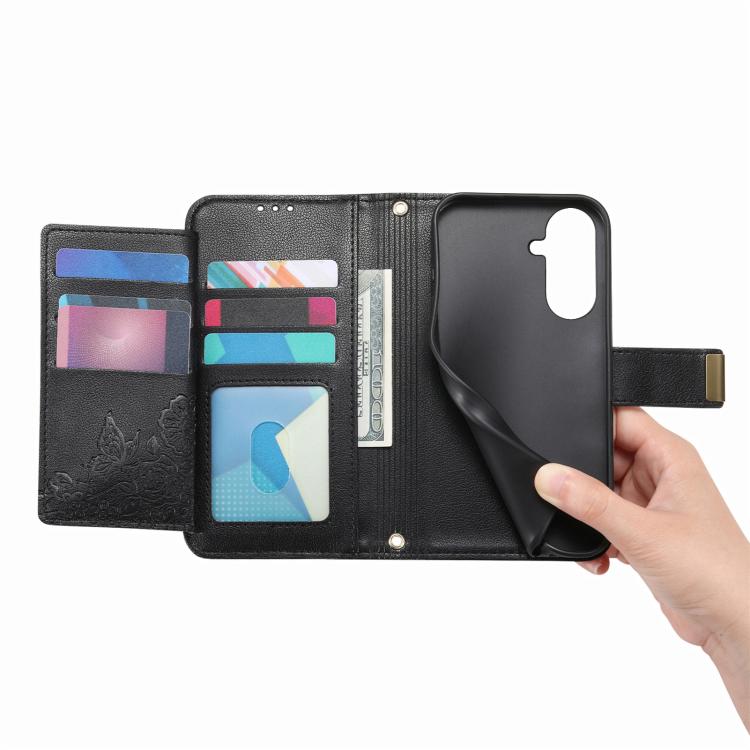 For Samsung Galaxy A37 5G Flowers Leaves Zipper Wallet Leather Phone Case with Strap