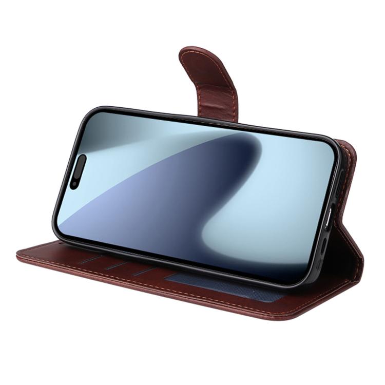 For iPhone 17 Pro Max ENKAY Card Wallet Calf Texture Leather Phone Case with Thickened Glue No White Edge Film