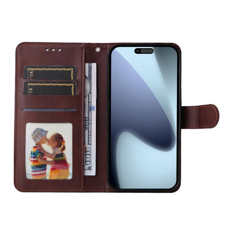 For iPhone 17 Pro Max ENKAY Card Wallet Calf Texture Leather Phone Case with Thickened Glue No White Edge Film